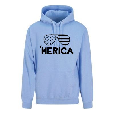 Merica Sunglasses American Flag Celebrate 4th Of July Patriotic Unisex Surf Hoodie