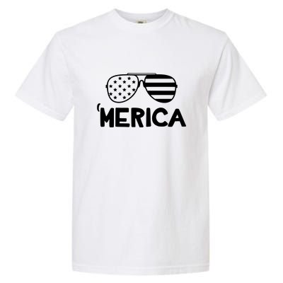 Merica Sunglasses American Flag Celebrate 4th Of July Patriotic Garment-Dyed Heavyweight T-Shirt