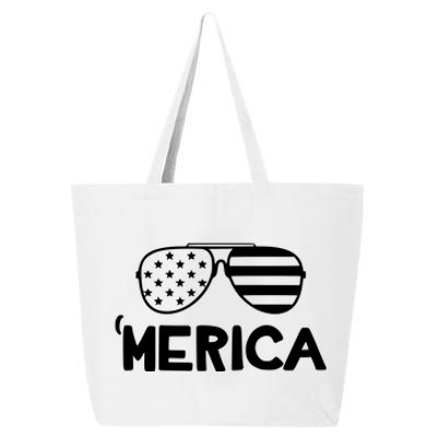 Merica Sunglasses American Flag Celebrate 4th Of July Patriotic 25L Jumbo Tote