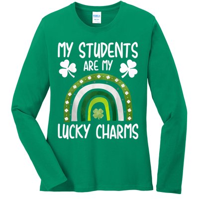 My Students Are My Lucky Charms Teacher St Patricks Day Ladies Long Sleeve Shirt