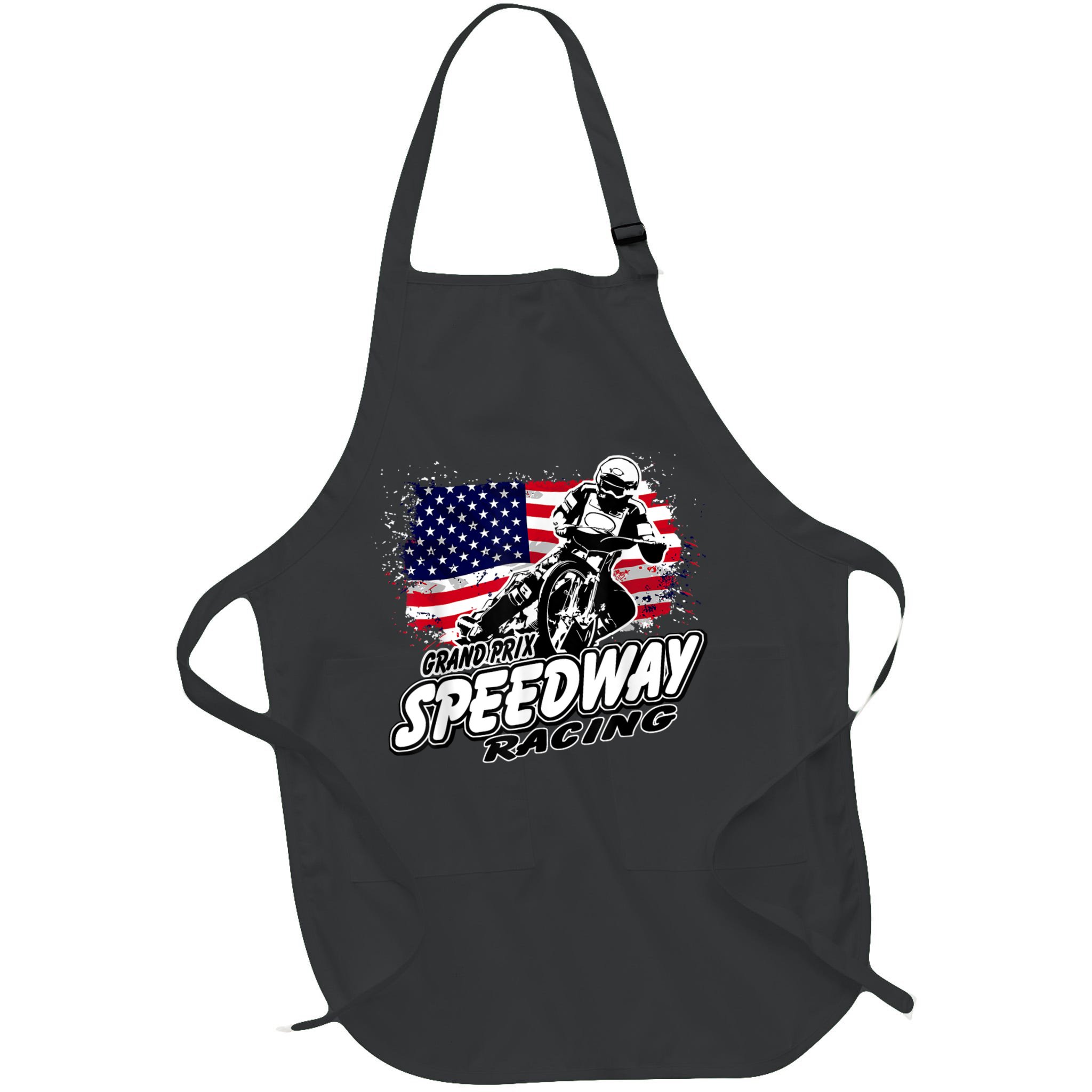 Motorcycle Speedway American Flag Flat Track Race Apron