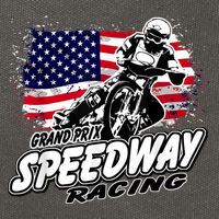 Motorcycle Speedway American Flag Flat Track Race Cotton Canvas Backpack