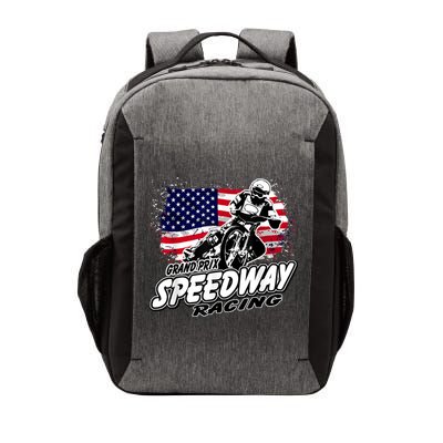 Motorcycle Speedway American Flag Flat Track Race Vector Backpack