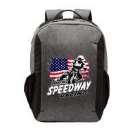 Motorcycle Speedway American Flag Flat Track Race Vector Backpack