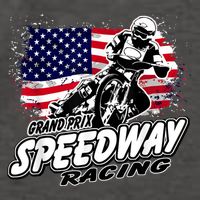 Motorcycle Speedway American Flag Flat Track Race Vector Backpack