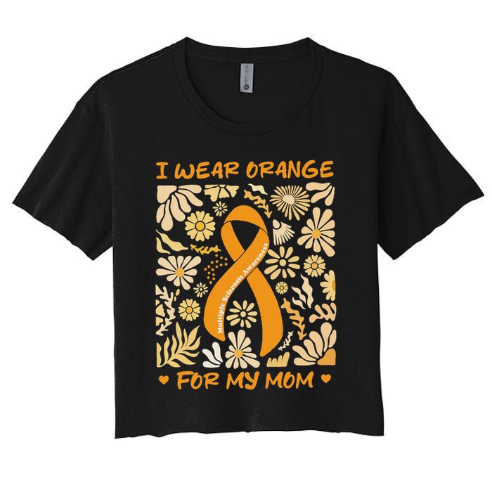 Multiple Sclerosis Awareness I Wear Orange Women's Crop Top Tee