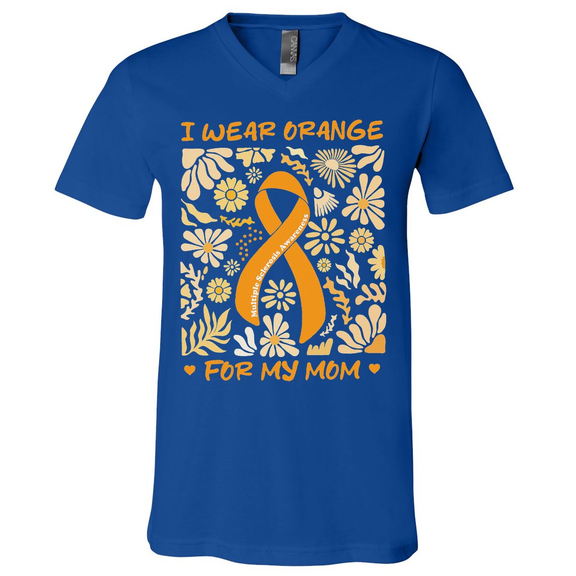 Multiple Sclerosis Awareness I Wear Orange V-Neck T-Shirt