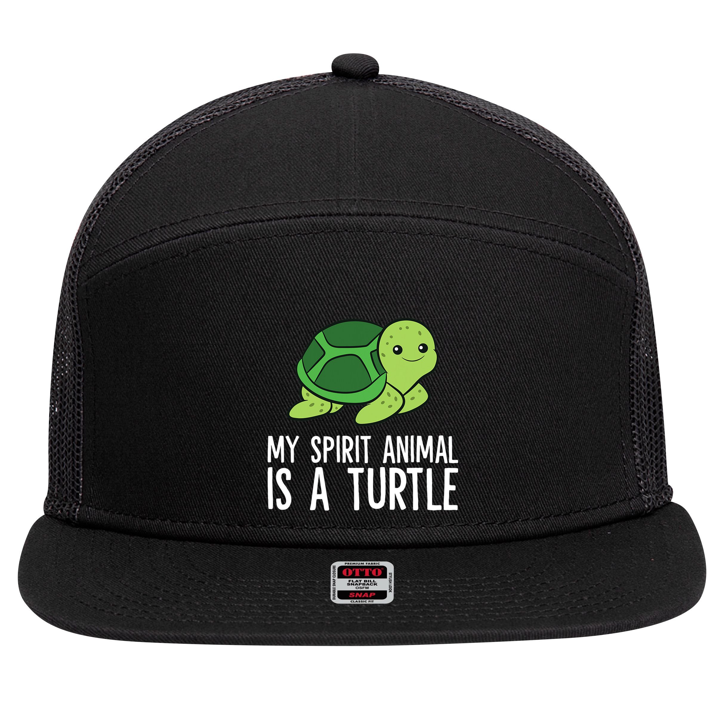 My Spirit Animal Is A Turtle Love Turtles 7 Panel Mesh Trucker Snapback Hat