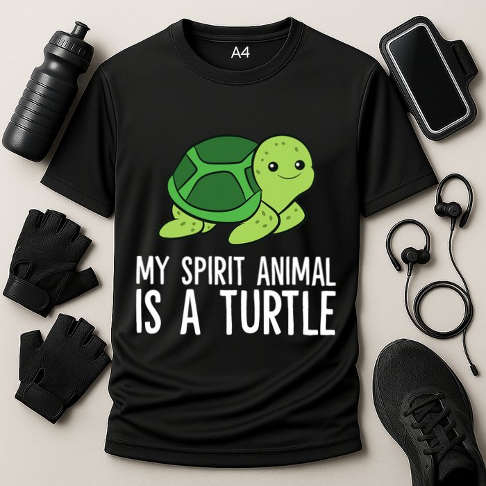 My Spirit Animal Is A Turtle Love Turtles Cooling Performance Crew T-Shirt