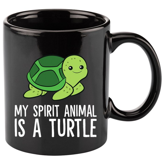 My Spirit Animal Is A Turtle Love Turtles 11oz C Handle Ceramic Mug