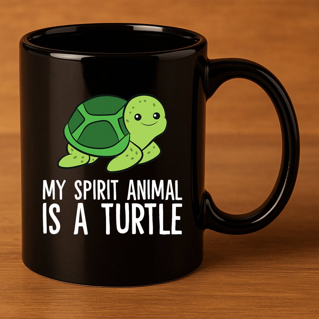 My Spirit Animal Is A Turtle Love Turtles 11oz C Handle Ceramic Mug