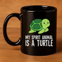 My Spirit Animal Is A Turtle Love Turtles 11oz C Handle Ceramic Mug