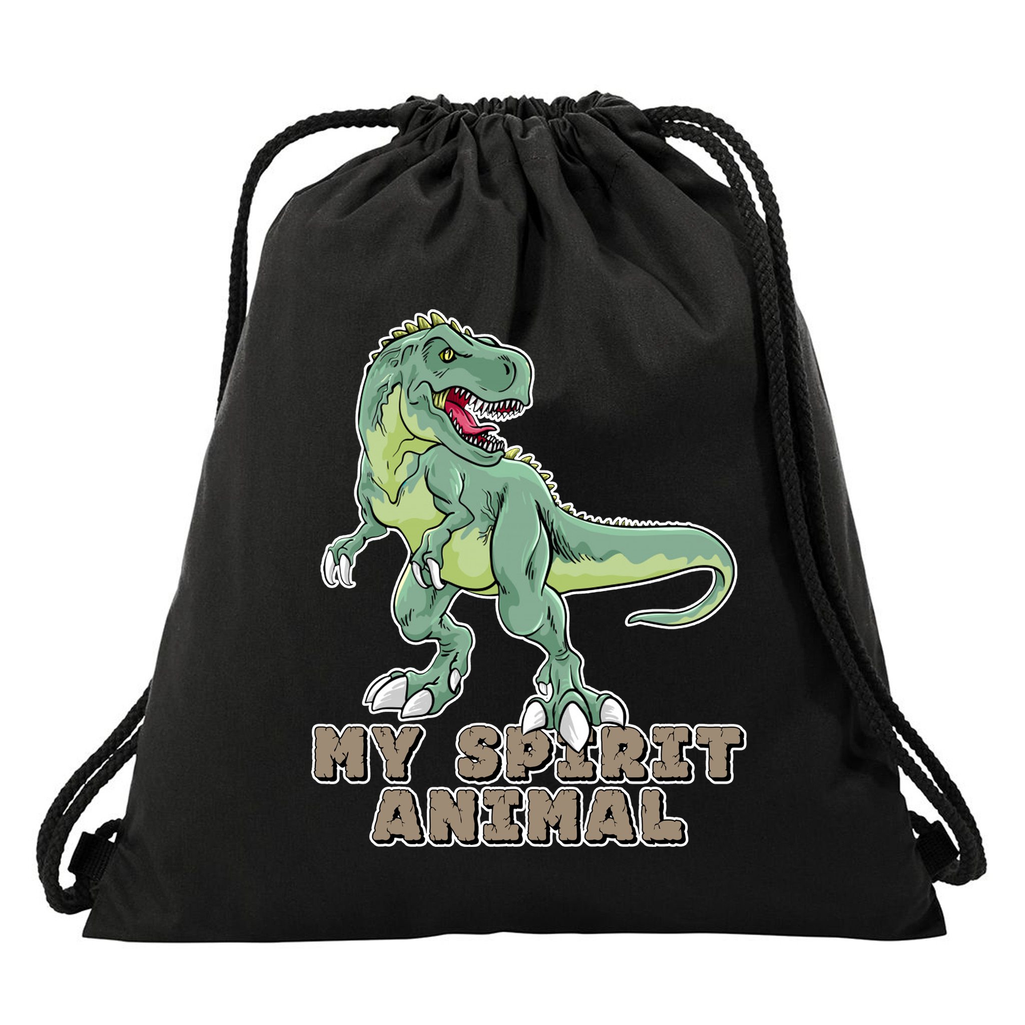 My Spirit Animal Is A T Rex Drawstring Bag