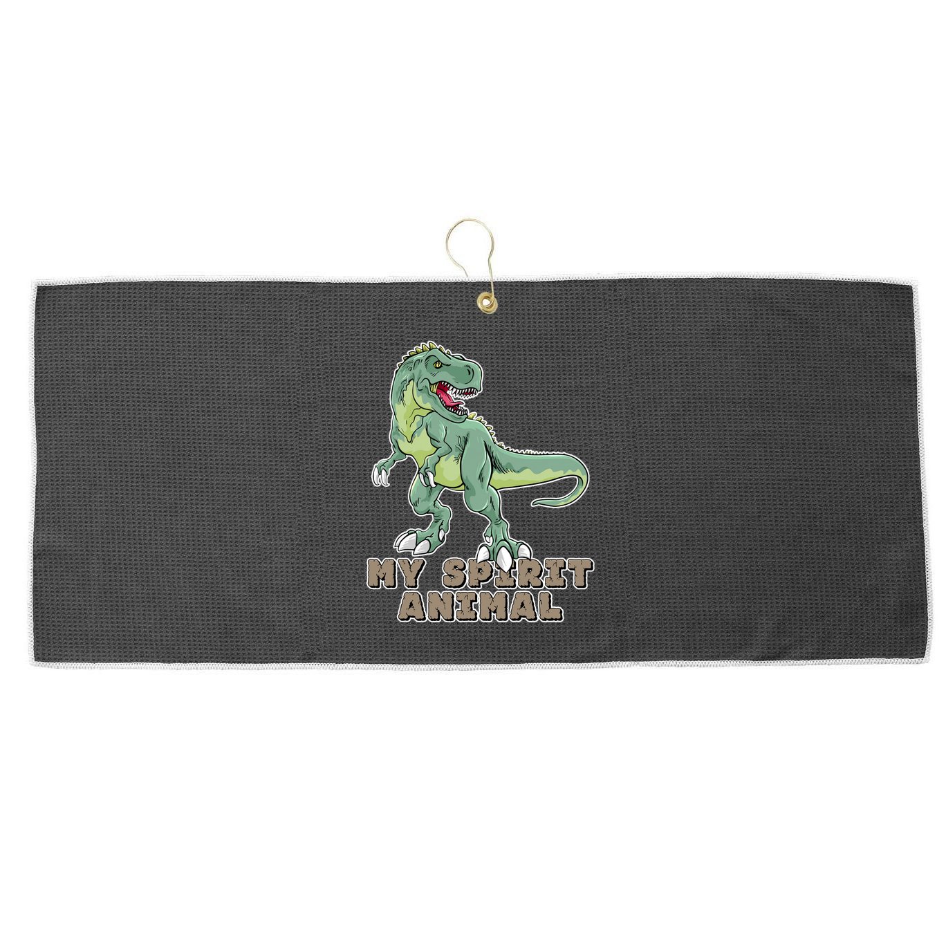 My Spirit Animal Is A T Rex Large Microfiber Waffle Golf Towel