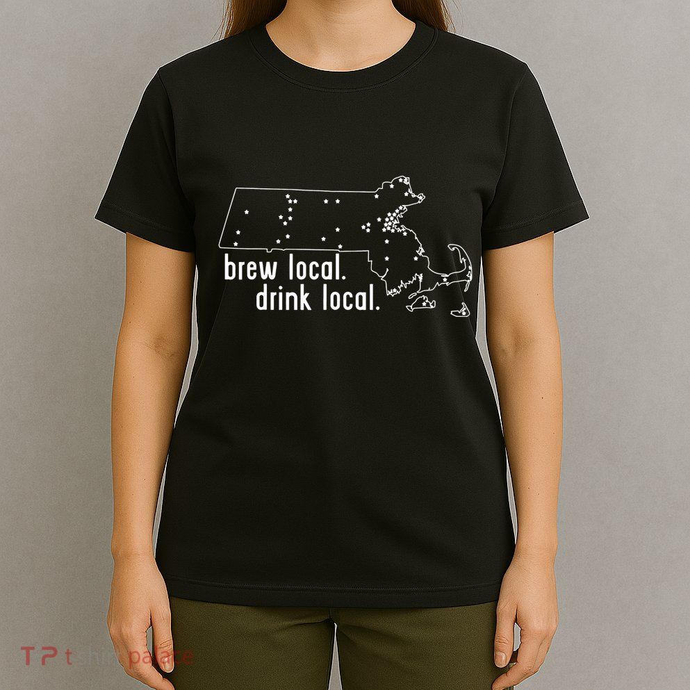 Massachusetts State Brewery Map Craft Beer Graphic T-Shirt