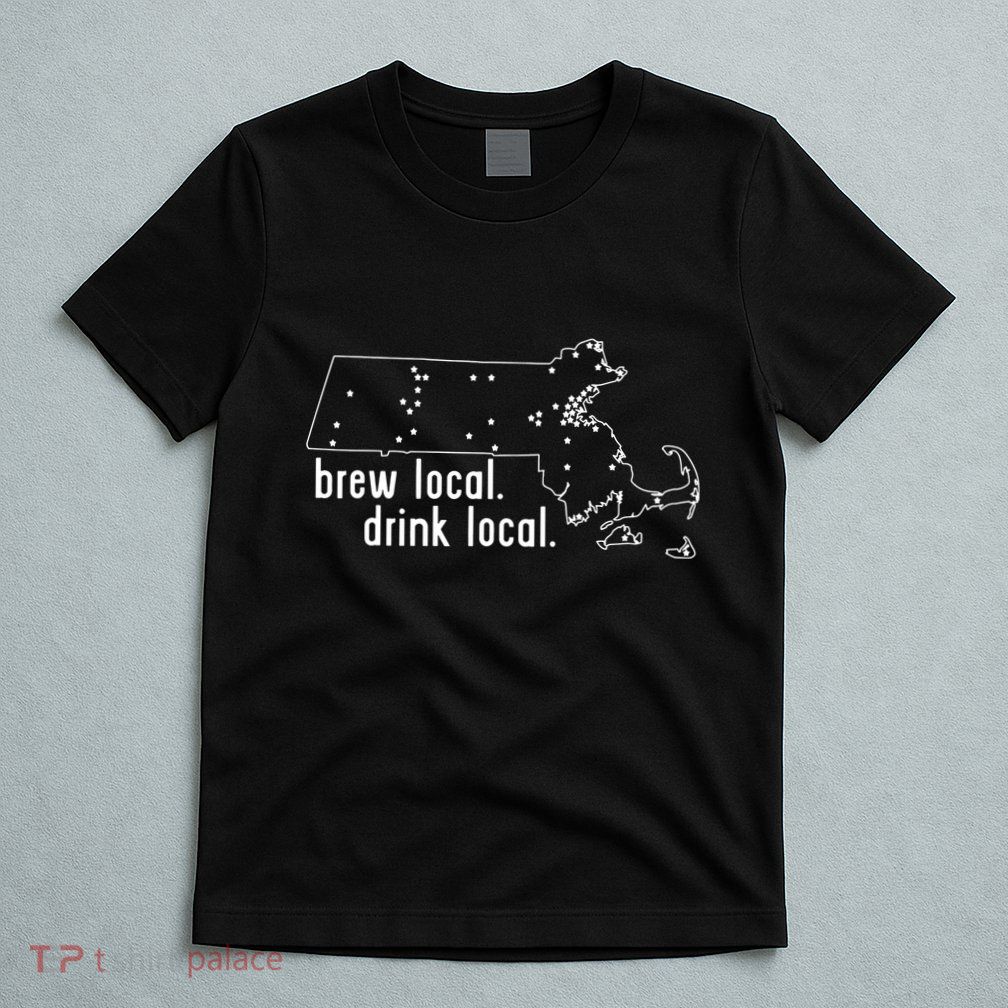 Massachusetts State Brewery Map Craft Beer Graphic T-Shirt
