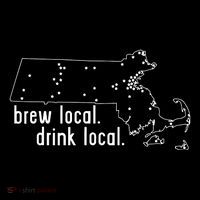 Massachusetts State Brewery Map Craft Beer Graphic T-Shirt