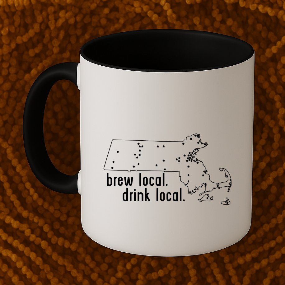 Massachusetts State Brewery Map Craft Beer Graphic Mug