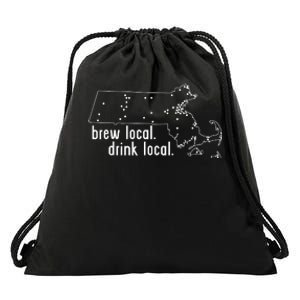 Massachusetts State Brewery Map Craft Beer Graphic Drawstring Bag