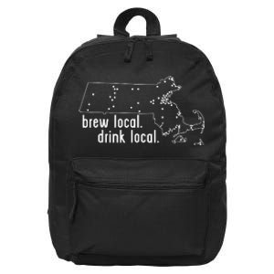 Massachusetts State Brewery Map Craft Beer Graphic 16 in Basic Backpack