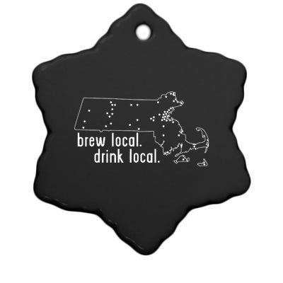 Massachusetts State Brewery Map Craft Beer Graphic Ceramic Star Ornament