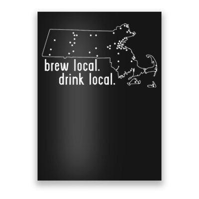 Massachusetts State Brewery Map Craft Beer Graphic Poster