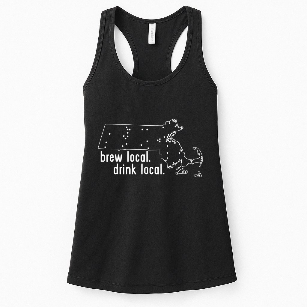 Massachusetts State Brewery Map Craft Beer Graphic Womens Tank Top