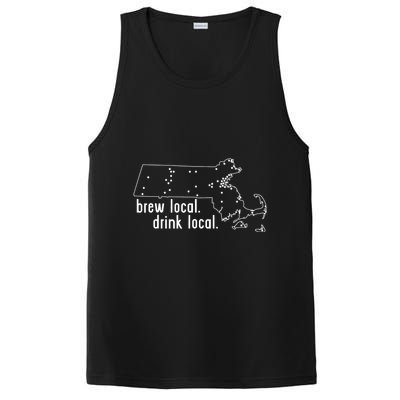 Massachusetts State Brewery Map Craft Beer Graphic PosiCharge Competitor Tank