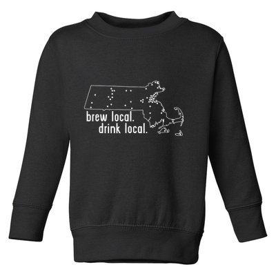 Massachusetts State Brewery Map Craft Beer Graphic Toddler Sweatshirt