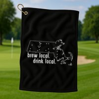 Massachusetts State Brewery Map Craft Beer Graphic Golf Towel