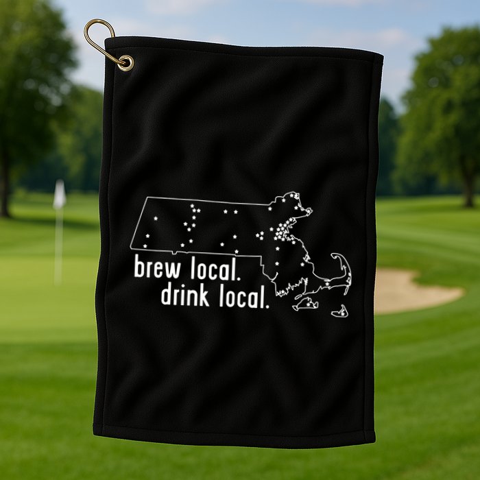 Massachusetts State Brewery Map Craft Beer Graphic Golf Towel