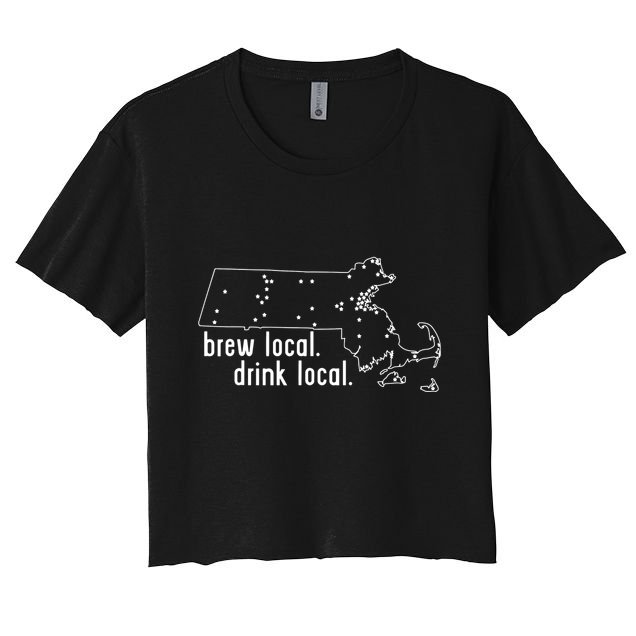 Massachusetts State Brewery Map Craft Beer Graphic Crop Top