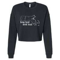 Massachusetts State Brewery Map Craft Beer Graphic Cropped Pullover Crew