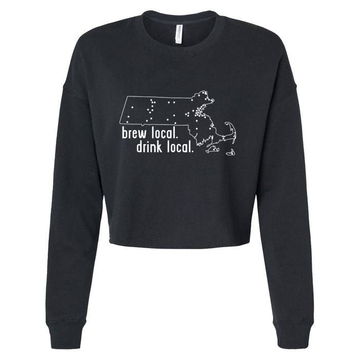 Massachusetts State Brewery Map Craft Beer Graphic Cropped Pullover Crew