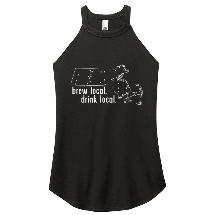 Massachusetts State Brewery Map Craft Beer Graphic Women's Perfect Tri Rocker Tank