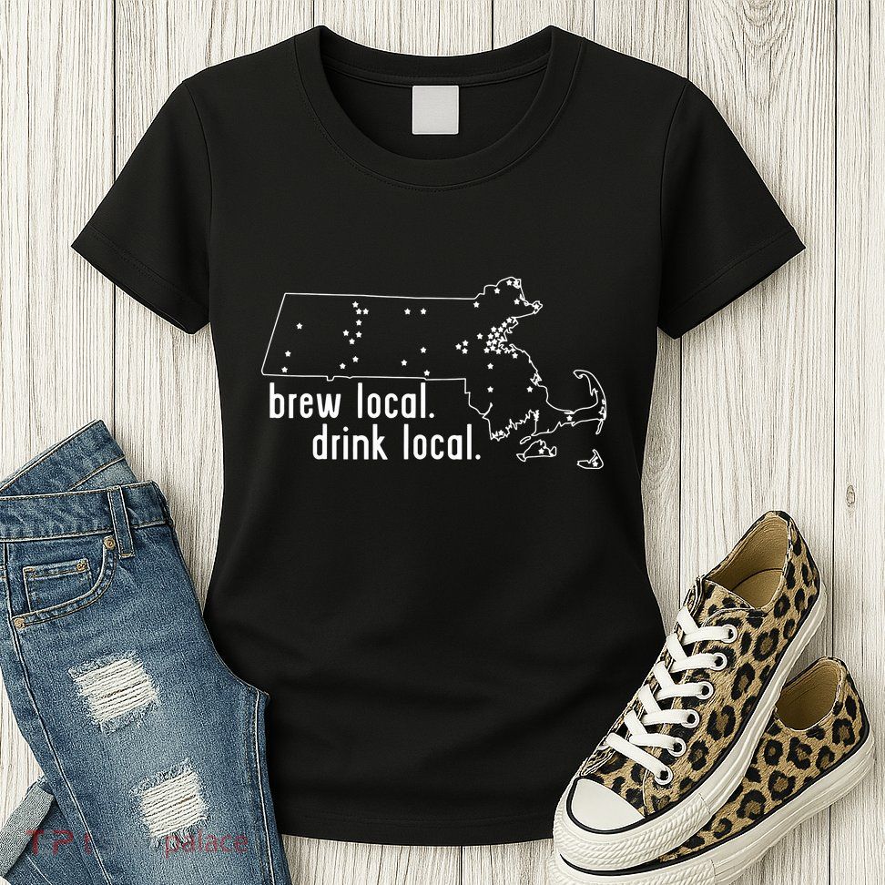 Massachusetts State Brewery Map Craft Beer Graphic Womens T-Shirt