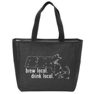 Massachusetts State Brewery Map Craft Beer Graphic Zip Tote Bag