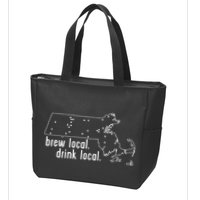 Massachusetts State Brewery Map Craft Beer Graphic Zip Tote Bag