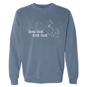 Massachusetts State Brewery Map Craft Beer Graphic Garment-Dyed Sweatshirt