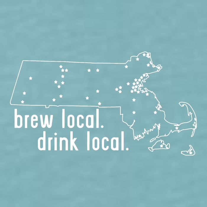 Massachusetts State Brewery Map Craft Beer Graphic Sueded Cloud Jersey T-Shirt