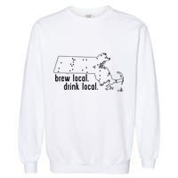 Massachusetts State Brewery Map Craft Beer Graphic Garment-Dyed Sweatshirt