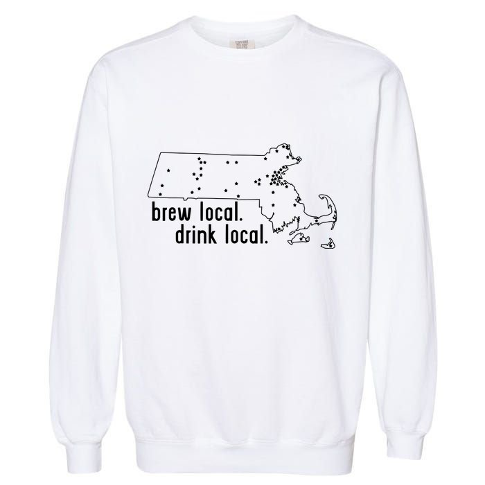 Massachusetts State Brewery Map Craft Beer Graphic Garment-Dyed Sweatshirt