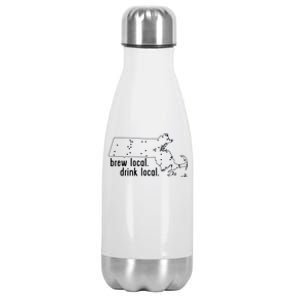 Massachusetts State Brewery Map Craft Beer Graphic Stainless Steel Insulated Water Bottle