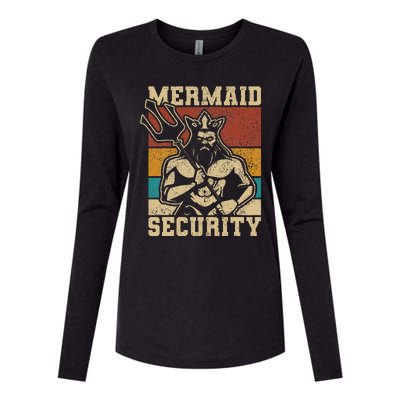 Mermaid Security Bday Costume Merman Birthday Party Outfit Womens Cotton Relaxed Long Sleeve T-Shirt