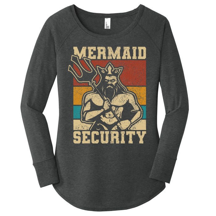 Mermaid Security Bday Costume Merman Birthday Party Outfit Women's Perfect Tri Tunic Long Sleeve Shirt