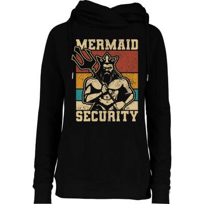 Mermaid Security Bday Costume Merman Birthday Party Outfit Womens Funnel Neck Pullover Hood