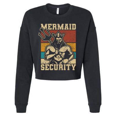 Mermaid Security Bday Costume Merman Birthday Party Outfit Cropped Pullover Crew