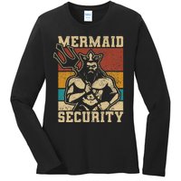 Mermaid Security Bday Costume Merman Birthday Party Outfit Ladies Long Sleeve Shirt