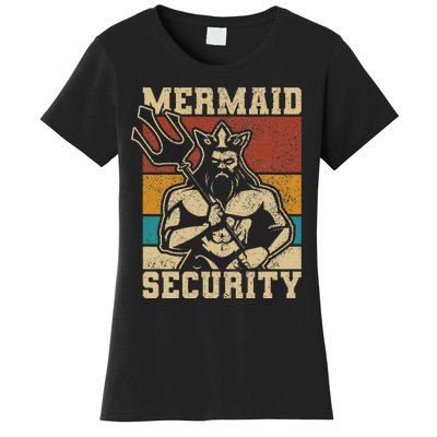 Mermaid Security Bday Costume Merman Birthday Party Outfit Women's T-Shirt