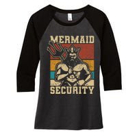 Mermaid Security Bday Costume Merman Birthday Party Outfit Women's Tri-Blend 3/4-Sleeve Raglan Shirt